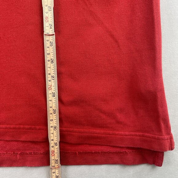 Lacoste Polo Shirt Men 2XL 7 Red Vintage Washed Pique Cotton Crocodile Logo Prep - Picture 5 of 7